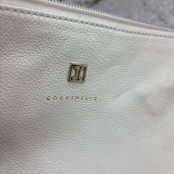 Coccinelle White Leather Crossbody Sling Bag w/ Gold Hardware - Italian Style - Picture 3 of 6